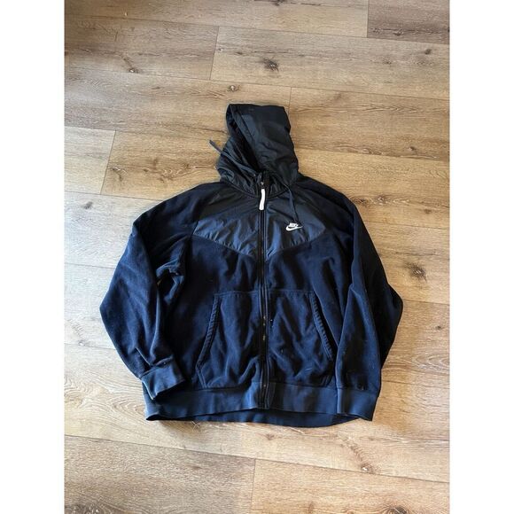 Nike Other - Nike Sportswear Mens Black Full Zip Hooded Fleece Sweatshirt Size XL